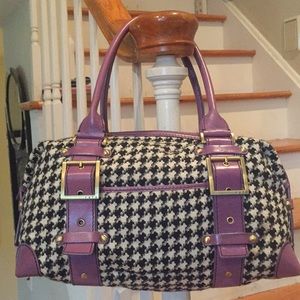 Rafe New York tweed handbag with leather trim